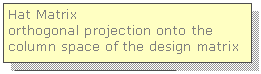 Line Callout 1: Hat Matrix  orthogonal projection onto the column space of the design matrix  